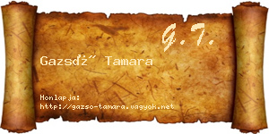 Gazsó Tamara névjegykártya